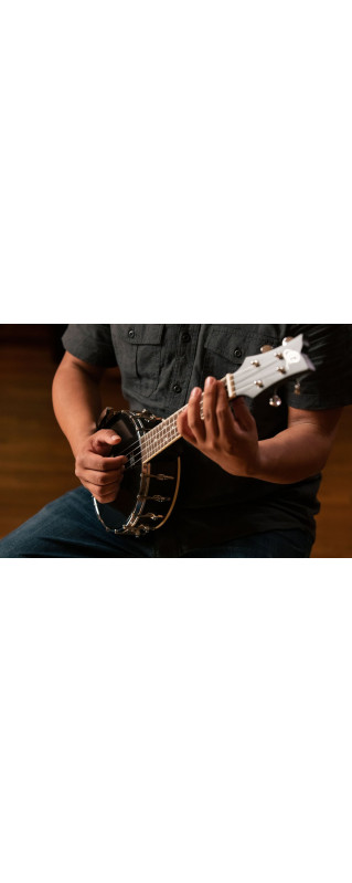 Ortega OUBJ100-SBK Banjolele Series Concert Ukulele 4 String - Maple Black + Bag