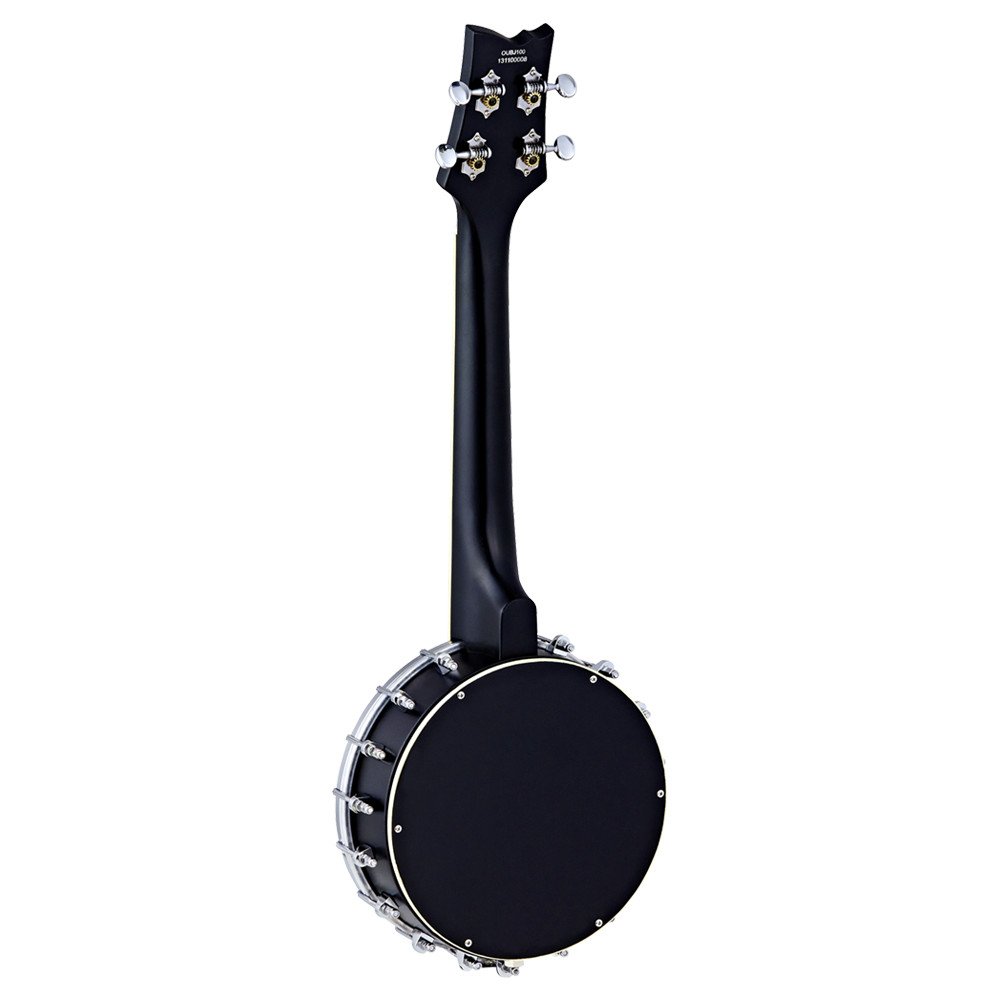 Ortega OUBJ100-SBK Banjolele Series Concert Ukulele 4 String - Maple Black + Bag