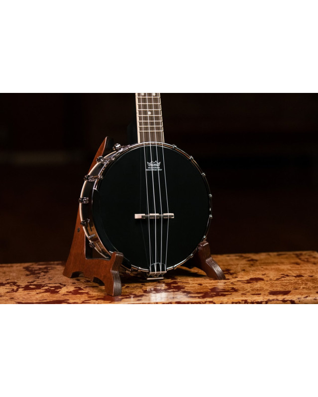 Ortega OUBJ100-SBK Banjolele Series Concert Ukulele 4 String - Maple Black + Bag