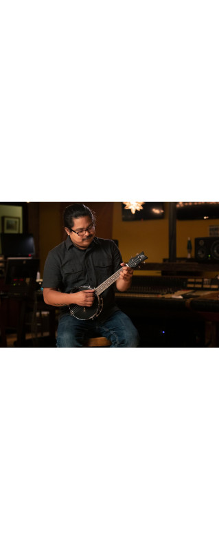 Ortega OUBJ100-SBK Banjolele Series Concert Ukulele 4 String - Maple Black + Bag