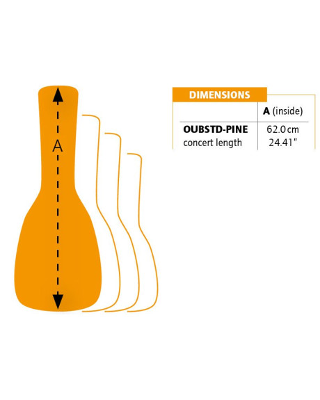 Ortega OUBSTD-PINE Economy Series Pineapple-Ukulele-Bag - Black/Orange