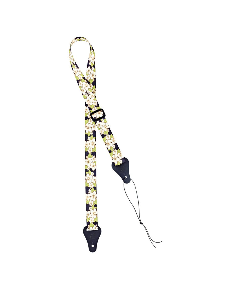 Ortega OUS-GRFL Nylon Ukulele-Strap - Green Flower