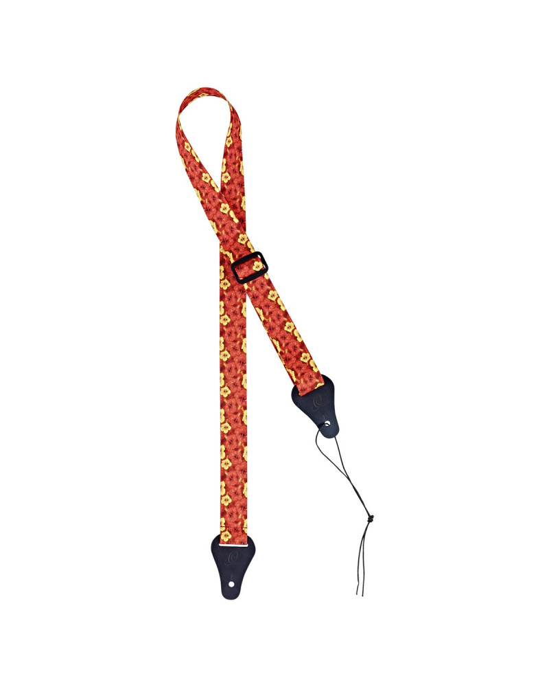 Ortega OUS-ORFL Nylon Ukulele-Strap - Orange Flower