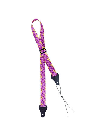 Ortega OUS-PUFL Nylon Ukulele-Strap - Purple Flower