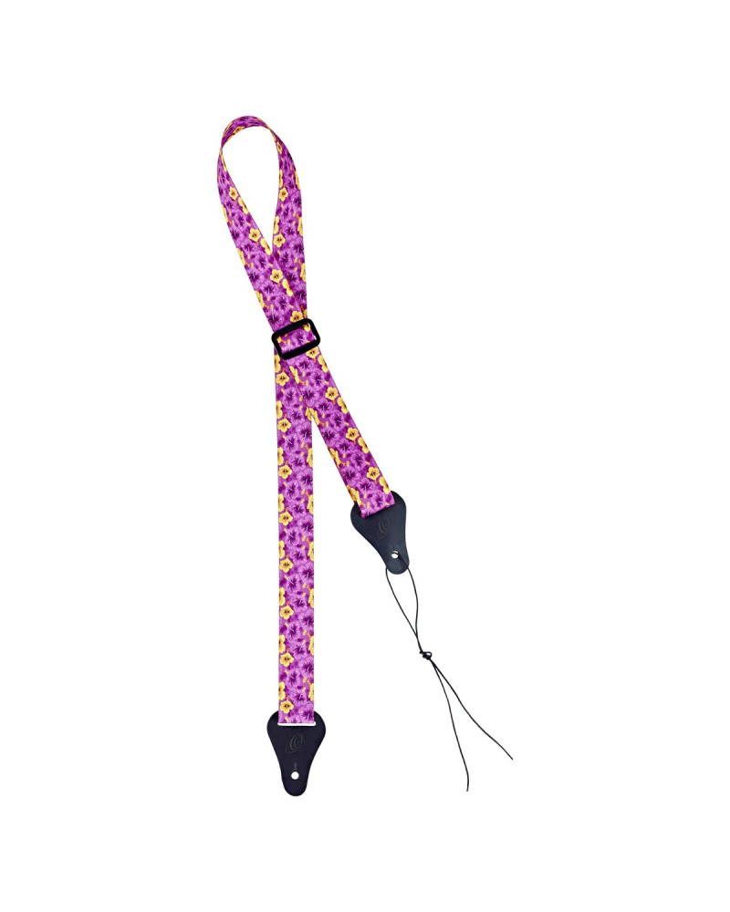 Ortega OUS-PUFL Nylon Ukulele-Strap - Purple Flower