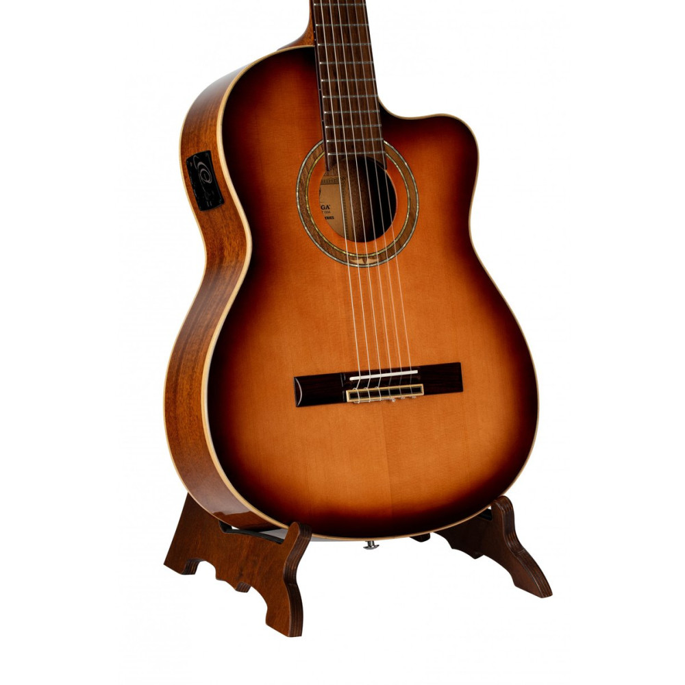 Ortega OWGS-1 Wood-Guitar-Stand - Dark Brown