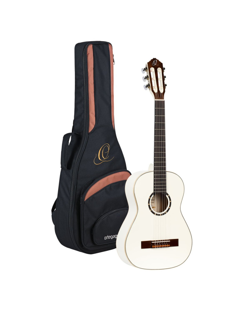 Ortega R121-1/2WH Family Series 1/2 Classical Guitar 6 String - White + Gigbag