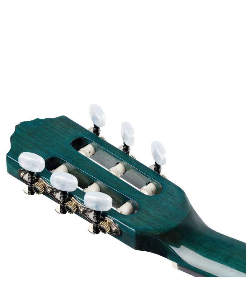 Ortega R121-3/4OC Family Series 3/4 Classical Guitar 6 String - Ocean Blue + Gigbag