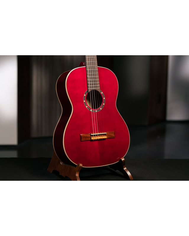 Ortega R121-3/4WR Family Series 3/4 Classical Guitar 6 String - Wine Red + Gigbag