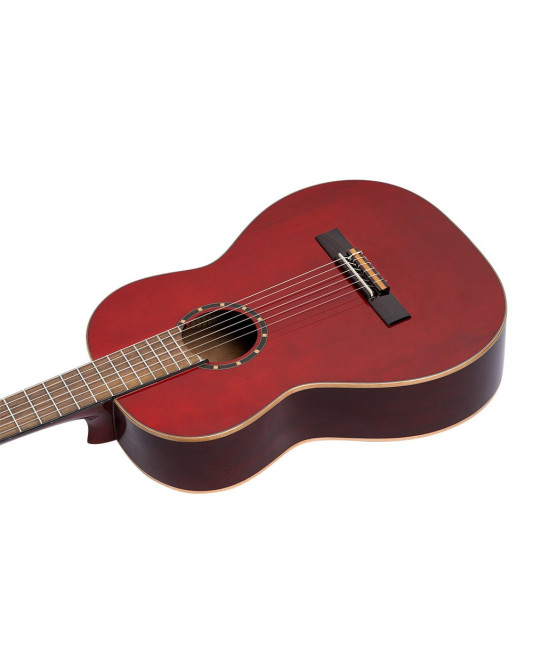 Ortega R121LWR Family Series 4/4 Classical Guitar 6 String Lefty - Wine Red + Gigbag