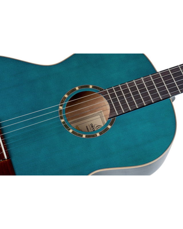 Ortega R121SNOC Family Series 4/4 Classical Slim Neck Guitar 6 String - Ocean Blue + Gigbag