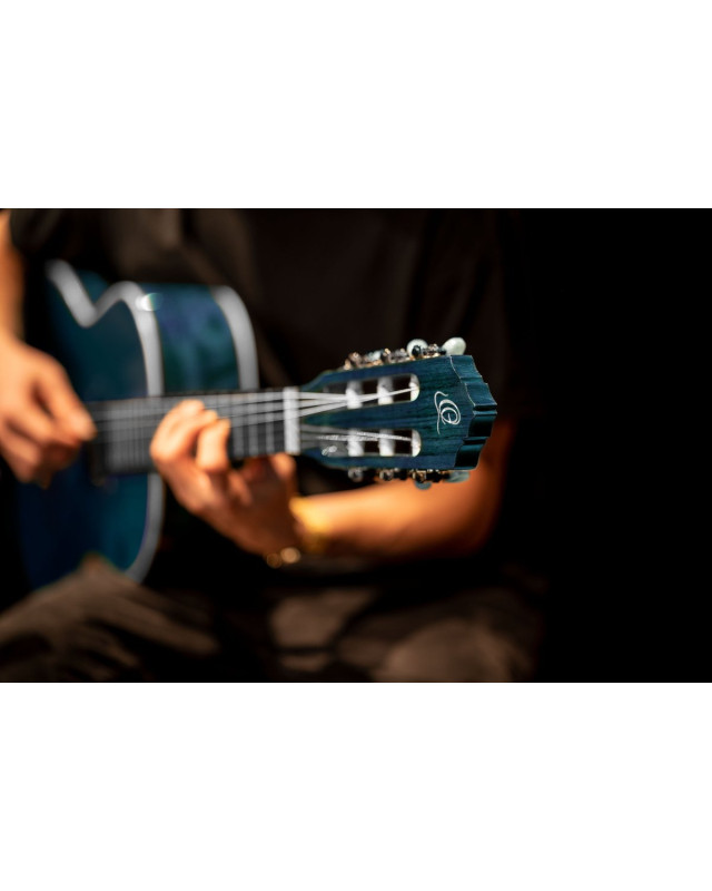 Ortega R121SNOC Family Series 4/4 Classical Slim Neck Guitar 6 String - Ocean Blue + Gigbag