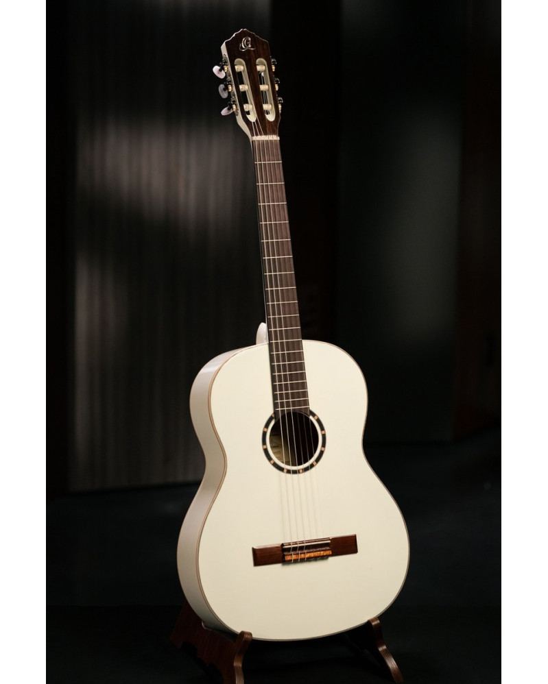 Ortega R121SNWH Family Series 4/4 Classical Slim Neck Guitar 6 String - White + Gigbag