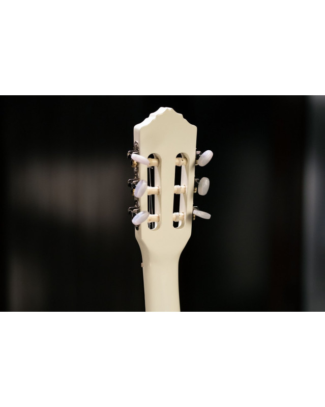 Ortega R121SNWH Family Series 4/4 Classical Slim Neck Guitar 6 String - White + Gigbag