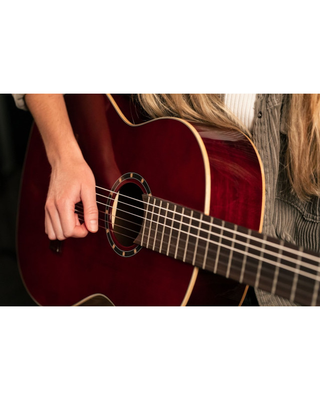 Ortega R121WR Family Series 4/4 Classical Guitar 6 String - Wine Red + Gigbag