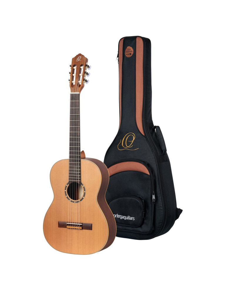 Ortega R122-7/8-L Family Series 7/8 Classical Guitar 6 String Lefty - Cedar / Mahogany Natural + Gigbag