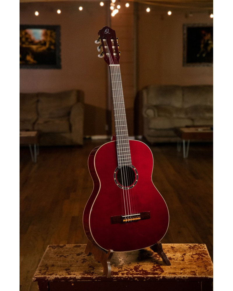 Ortega R131SN-WR Family Series Pro 4/4 Classical Slim Neck Guitar 6 String - Wine Red + Gigbag