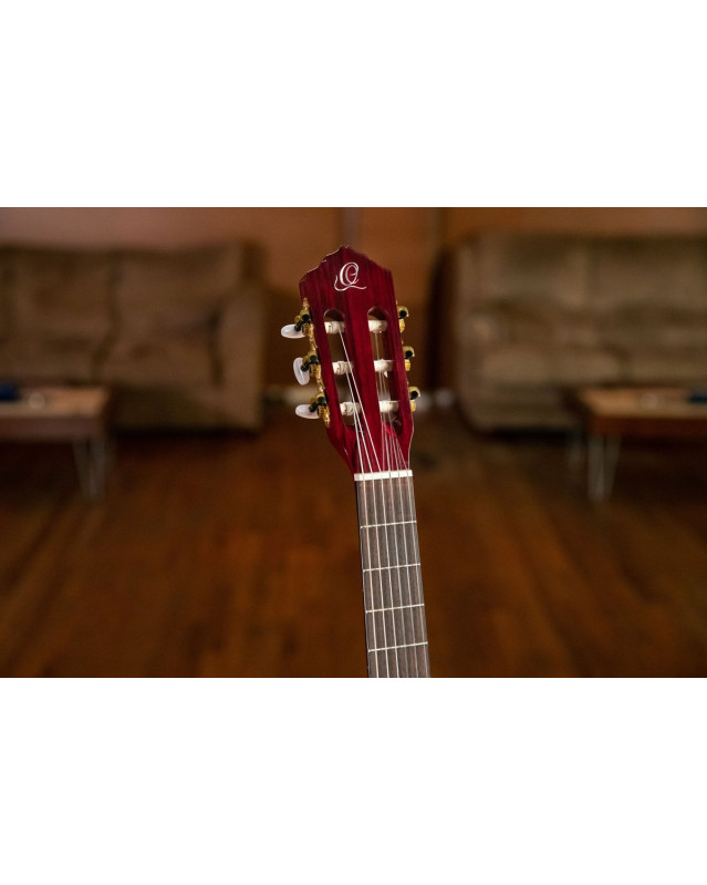 Ortega R131SN-WR Family Series Pro 4/4 Classical Slim Neck Guitar 6 String - Wine Red + Gigbag