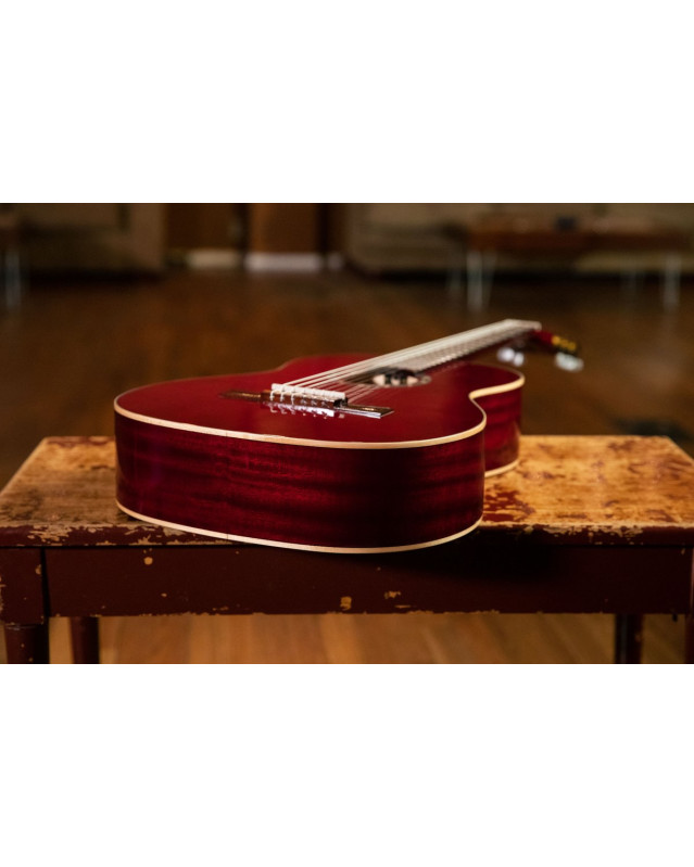 Ortega R131SN-WR Family Series Pro 4/4 Classical Slim Neck Guitar 6 String - Wine Red + Gigbag