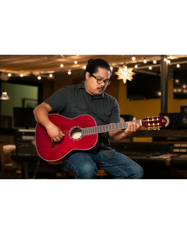 Ortega R131SN-WR Family Series Pro 4/4 Classical Slim Neck Guitar 6 String - Wine Red + Gigbag