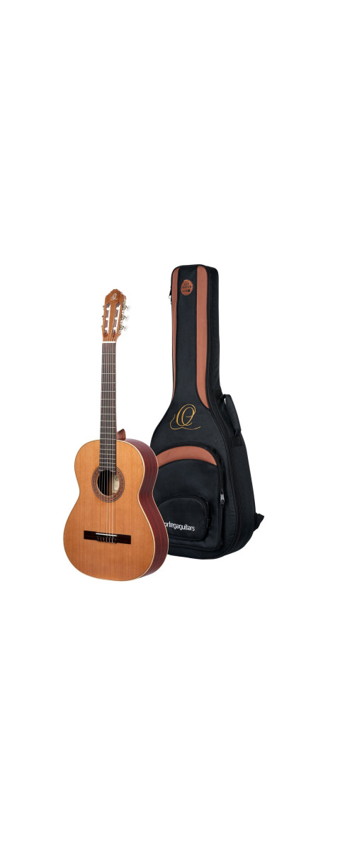 Ortega R200L Traditional Series 4/4 Classical Guitar 6-String Lefty - Natural Cedar + Gig Bag