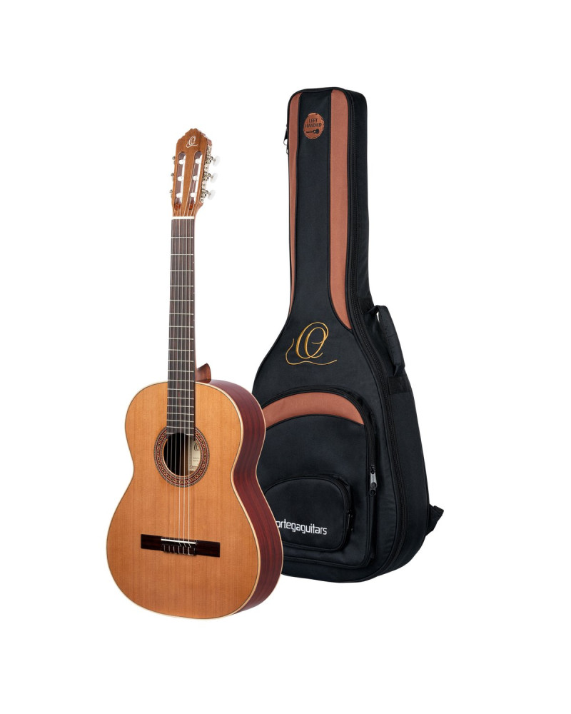 Ortega R200L Traditional Series 4/4 Classical Guitar 6-String Lefty - Natural Cedar + Gig Bag