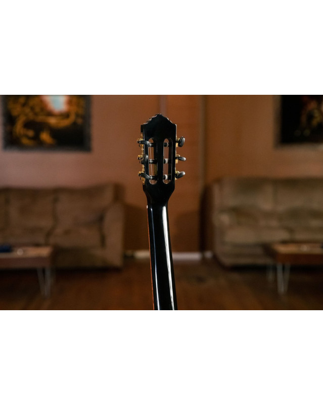 Ortega R221BK-3/4 Family Series 3/4 Classical Guitar 6 String - Spruce / Mahogany Black + Gig Bag