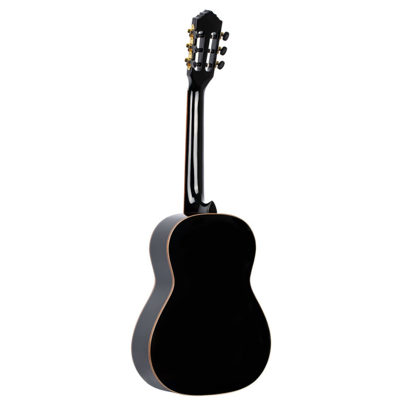 Ortega R221BK-3/4 Family Series 3/4 Classical Guitar 6 String - Spruce / Mahogany Black + Gig Bag