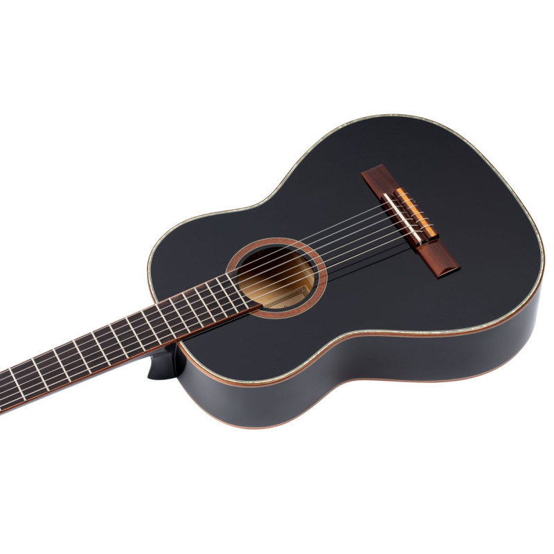 Ortega R221BK-3/4 Family Series 3/4 Classical Guitar 6 String - Spruce / Mahogany Black + Gig Bag