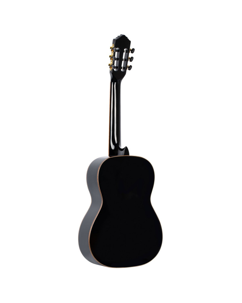 Ortega R221BK-7/8 Family Series 7/8 Classical Guitar 6 String - Spruce / Mahogany Black + Gig Bag
