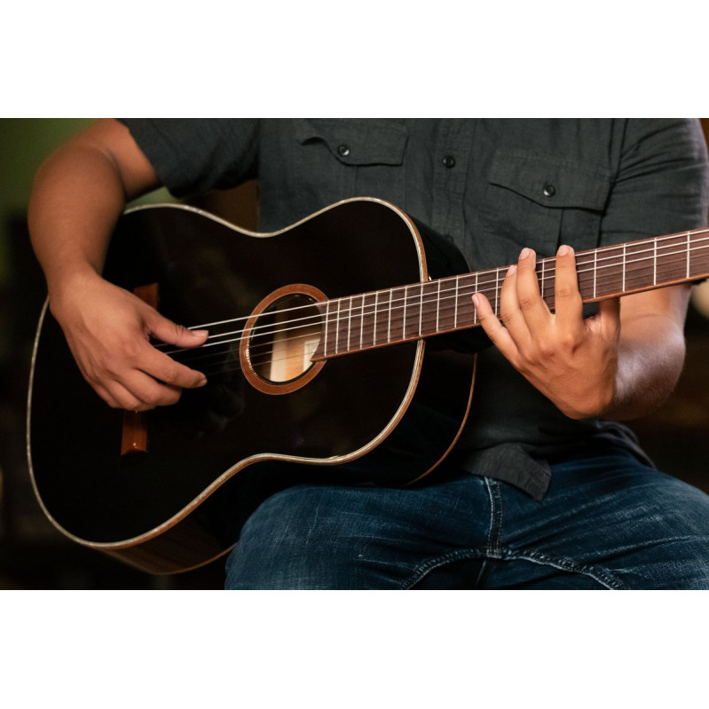 Ortega R221SNBK Family Series 4/4 Classical Slim Neck Guitar 6 String - Spruce / Mahogany Black + Gig Bag
