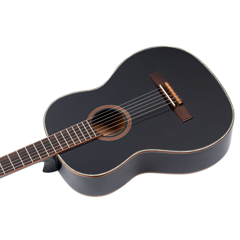 Ortega R221SNBK Family Series 4/4 Classical Slim Neck Guitar 6 String - Spruce / Mahogany Black + Gig Bag