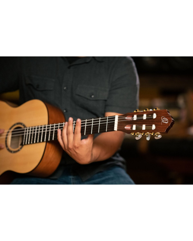 Ortega R55DLX Student Series Pro DeLuxe 4/4 Classical Guitar 6 String - Solid Spruce / Catalpa Natural