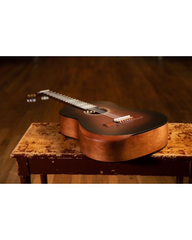 Ortega R55DLX-BFT Student Series Pro DeLuxe 4/4 Classical Guitar 6 String - Solid Spruce / Catalpa Bourbon Fade