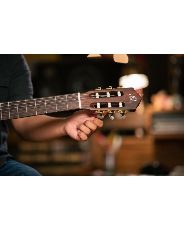 Ortega R55DLX-BFT Student Series Pro DeLuxe 4/4 Classical Guitar 6 String - Solid Spruce / Catalpa Bourbon Fade