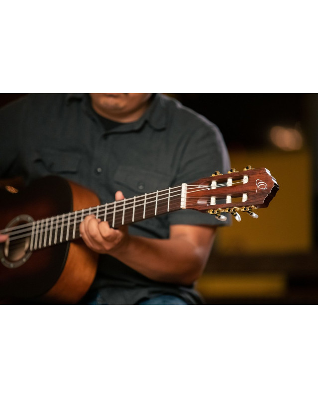 Ortega R55DLX-BFT Student Series Pro DeLuxe 4/4 Classical Guitar 6 String - Solid Spruce / Catalpa Bourbon Fade