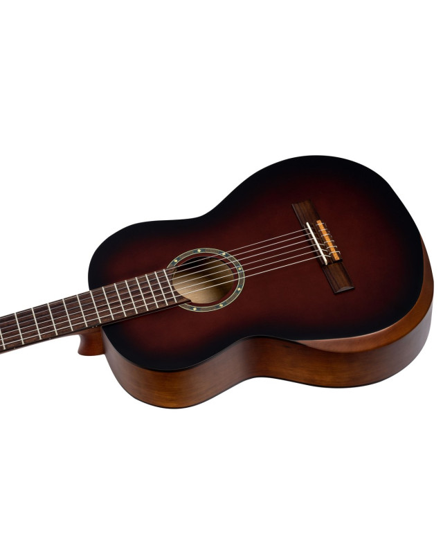 Ortega R55DLX-BFT Student Series Pro DeLuxe 4/4 Classical Guitar 6 String - Solid Spruce / Catalpa Bourbon Fade