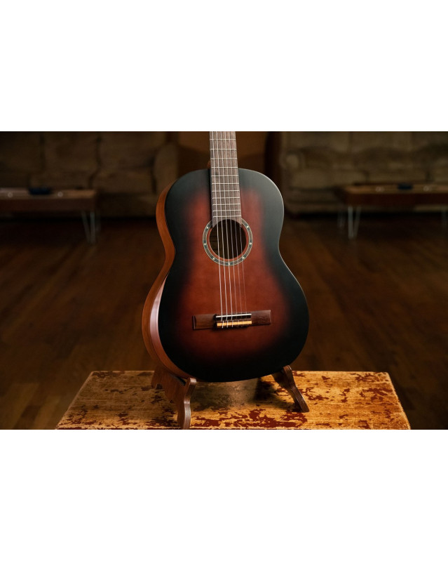 Ortega R55DLX-BFT Student Series Pro DeLuxe 4/4 Classical Guitar 6 String - Solid Spruce / Catalpa Bourbon Fade