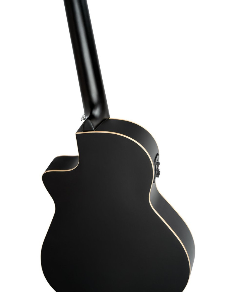 Ortega RCE125SBK-3/4 Family Series 3/4 Nylon String Guitar 6-String - Satin Black + Gig Bag