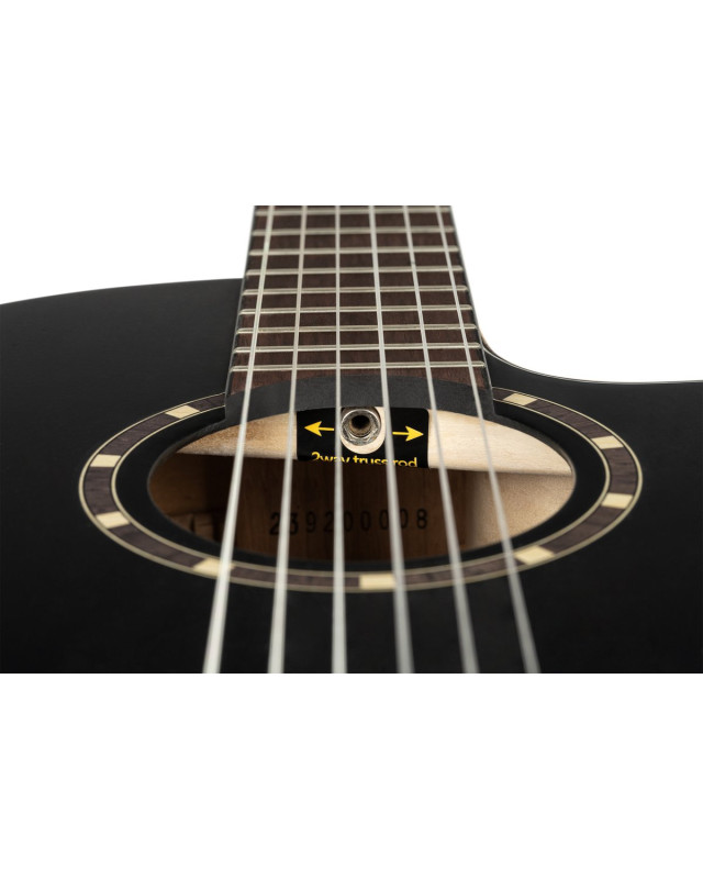 Ortega RCE125SBK-3/4 Family Series 3/4 Nylon String Guitar 6-String - Satin Black + Gig Bag