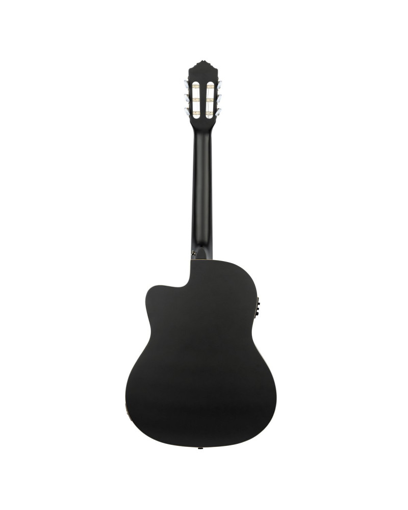 Ortega RCE125SN-SBK Family Series 4/4 Classical Slim Neck Guitar 6 String - Spruce / Mahogany Satin Black + Gig Bag