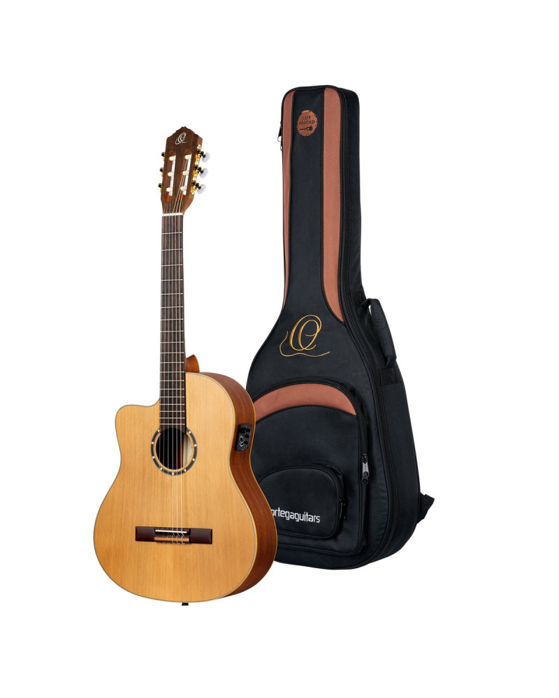 Ortega RCE131SN-L Family Series Pro 4/4 Classical Slim Neck Guitar 6 String Lefty - Solid Cedar / Mahogany Natural + Gig