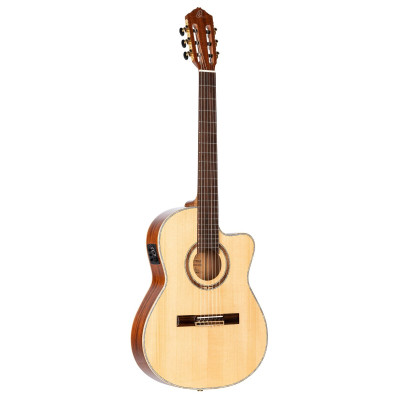 Ortega RCE138-T4 Performer Series 4/4 Thinline Classical Guitar 6-String - Natural + Gig Bag