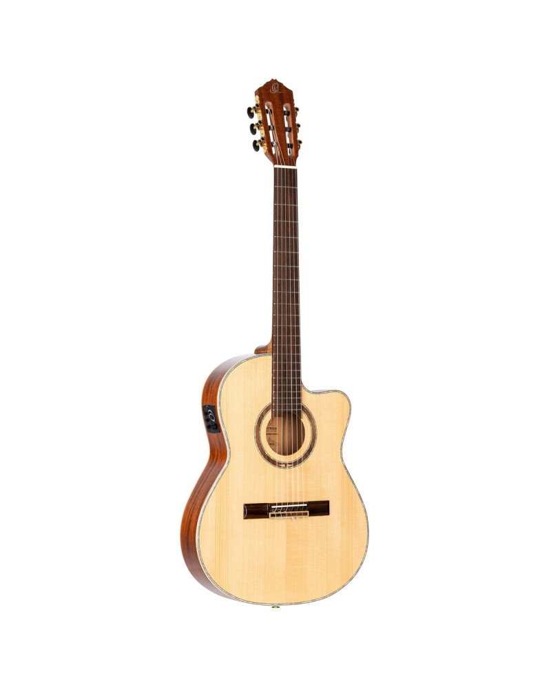 Ortega RCE138-T4 Performer Series 4/4 Thinline Classical Guitar 6-String - Natural + Gig Bag