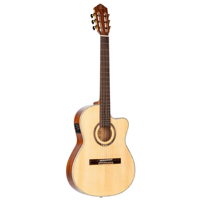 Ortega RCE138-T4 Performer Series 4/4 Thinline Classical Guitar 6-String - Natural + Gig Bag