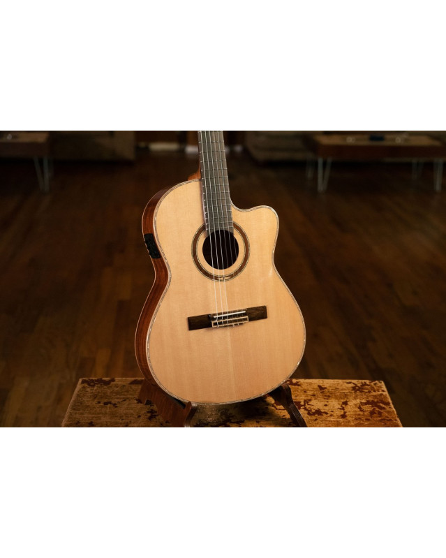 Ortega RCE138-T4 Performer Series 4/4 Thinline Classical Guitar 6-String - Natural + Gig Bag