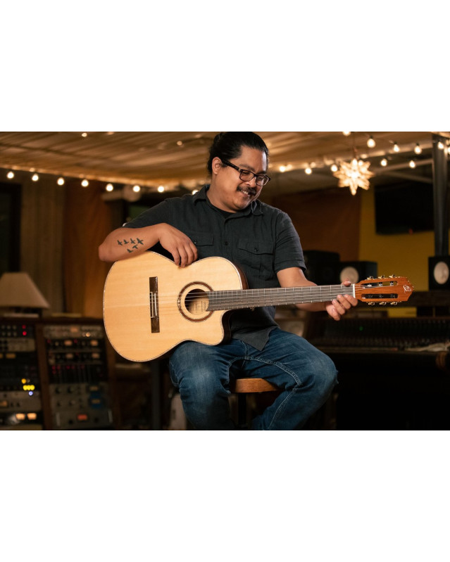 Ortega RCE138-T4 Performer Series 4/4 Thinline Classical Guitar 6-String - Natural + Gig Bag