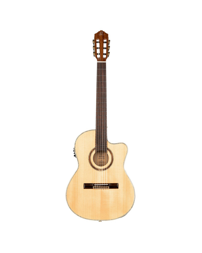 Ortega RCE138-T4 Performer Series 4/4 Thinline Classical Guitar 6-String - Natural + Gig Bag