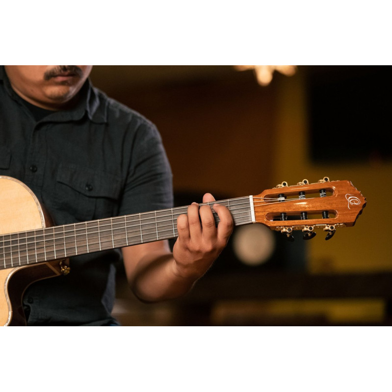 Ortega RCE138-T4 Performer Series 4/4 Thinline Classical Guitar 6-String - Natural + Gig Bag