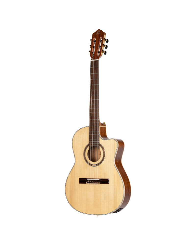 Ortega RCE138-T4 Performer Series 4/4 Thinline Classical Guitar 6-String - Natural + Gig Bag